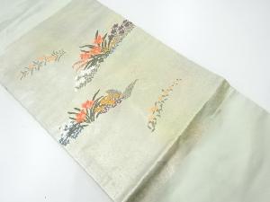 引箔草花模様織出し名古屋帯